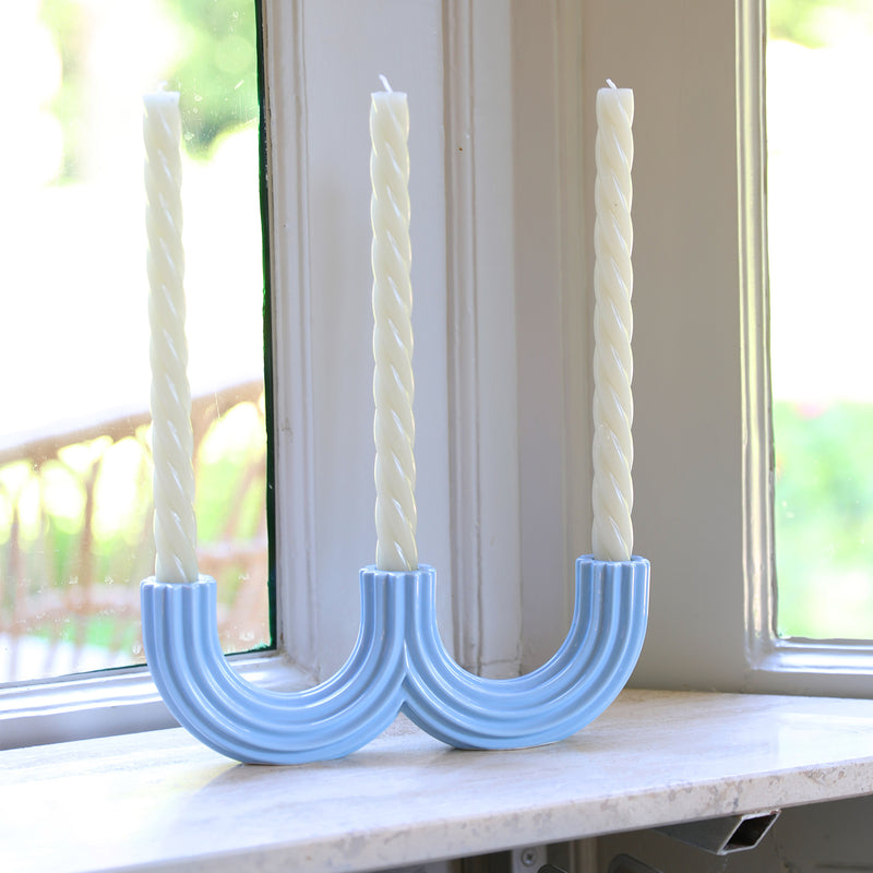 &klevering - Churros Kerzenhalter | hellblau