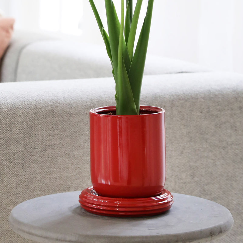 &klevering - Churros Blumentopf | burgunderrot