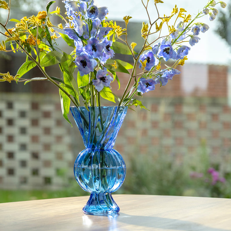 &klevering - Rhombic Glas-Vase | blau