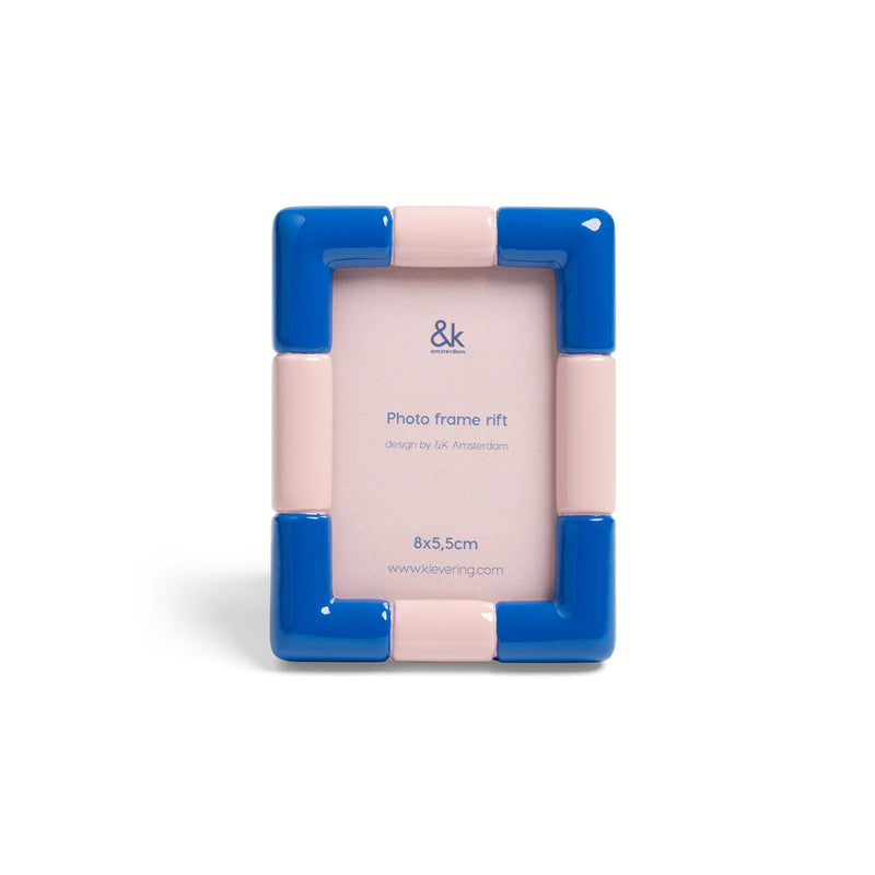 &klevering - Rift Bilderrahmen eckig | 7,5 x 10 cm / blau / rosa