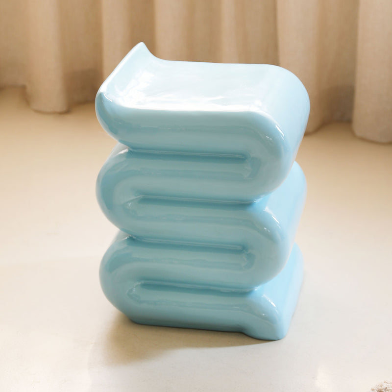 &klevering - Pillar Whip Beistelltisch | H 46 cm / pastel blue