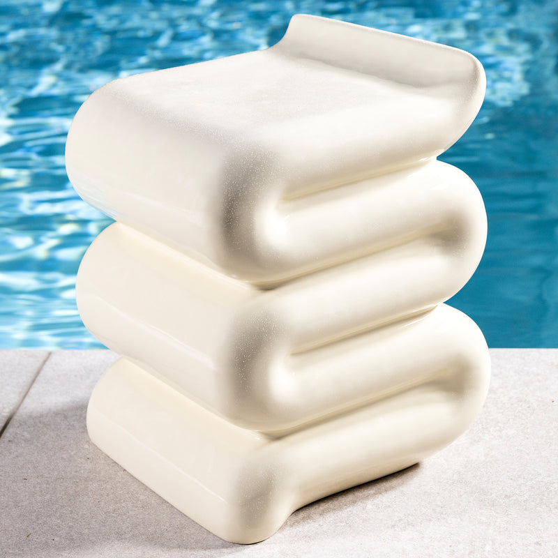 &klevering - Pillar Whip Beistelltisch | H 46 cm / off-white