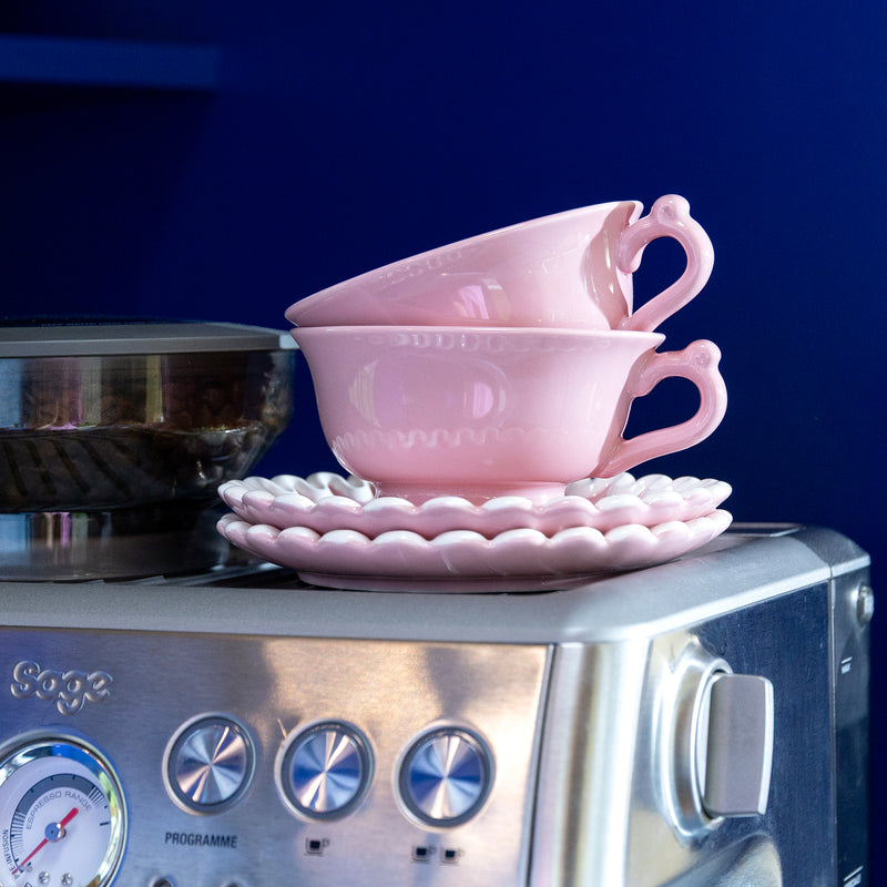 &klevering - Whip Tasse mit Untertasse | pink