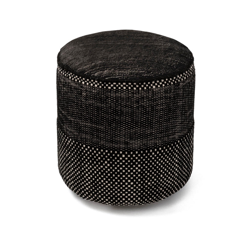 nanimarquina - Tres Persian Pouf | Ø 40 x H 43 cm / schwarz