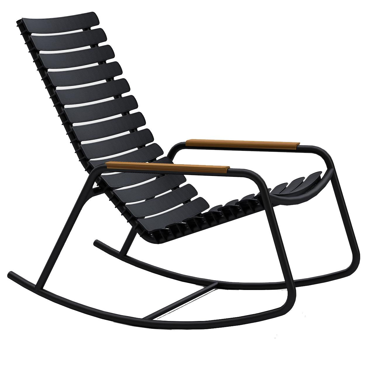 HOUE - ReCLIPS Outdoor Schaukelstuhl | schwarz/Bambus