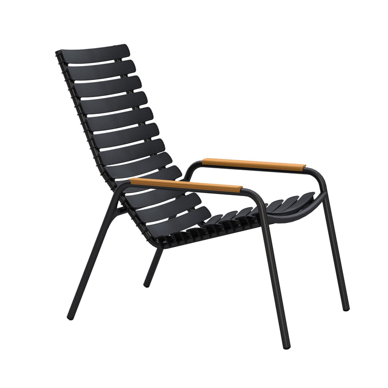 HOUE - ReCLIPS Outdoor Loungesessel | schwarz/Bambus