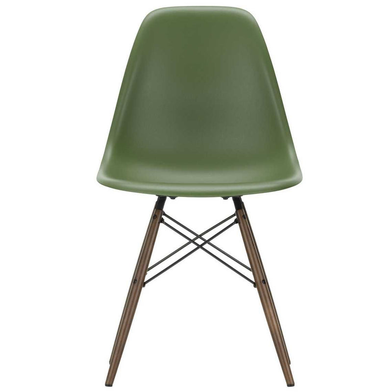 Vitra - Eames Plastic Side Chair DSW RE | Filzgleiter basic dark / forest RE / Ahorn dunkel 