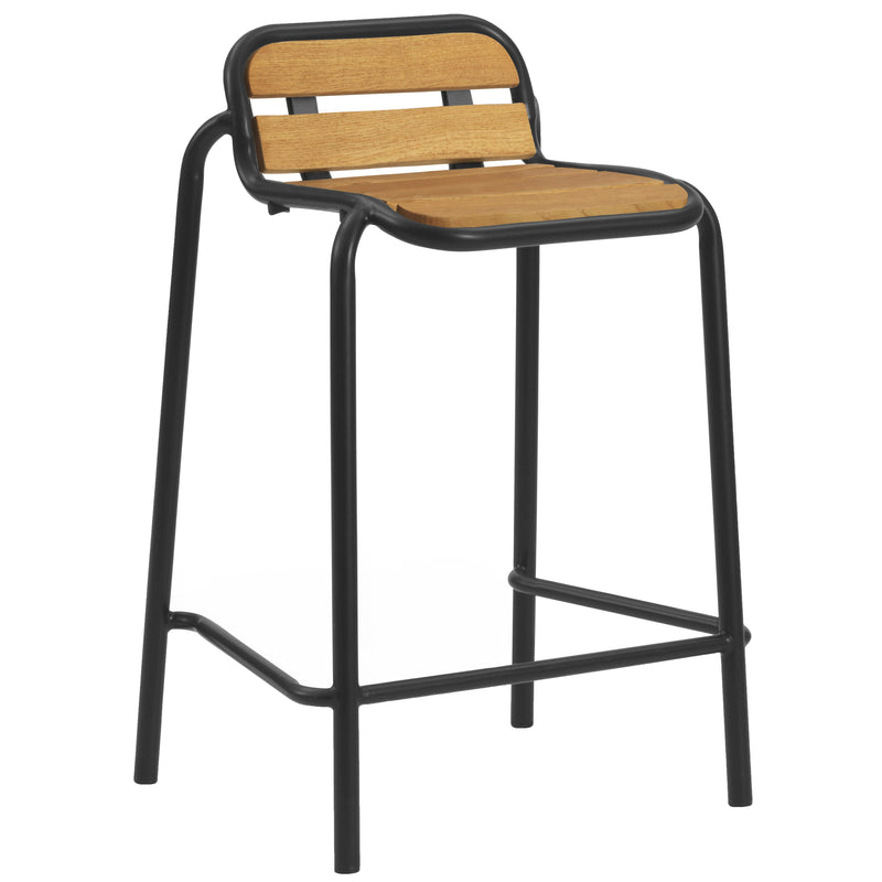 Normann Copenhagen - Vig Outdoor Barstuhl | Robinie natur / H 65 cm / schwarz