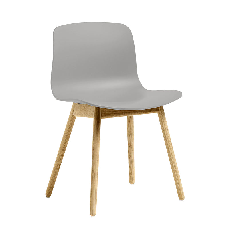 HAY - About A Chair AAC 12 | Standardgleiter Kunststoff / concrete grey 2.0 / Eiche lackiert