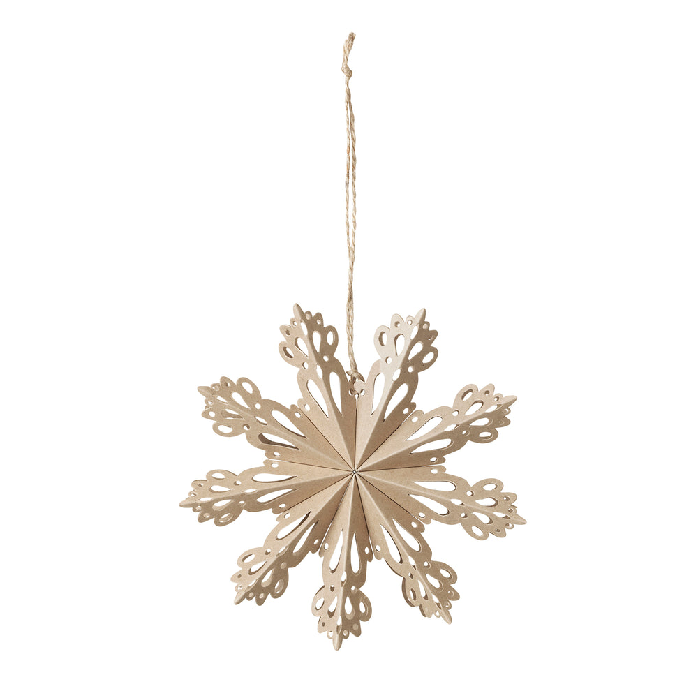 Broste Copenhagen - Christmas Snowflake Deko-Anhänger | Ø 15 cm / natural brown