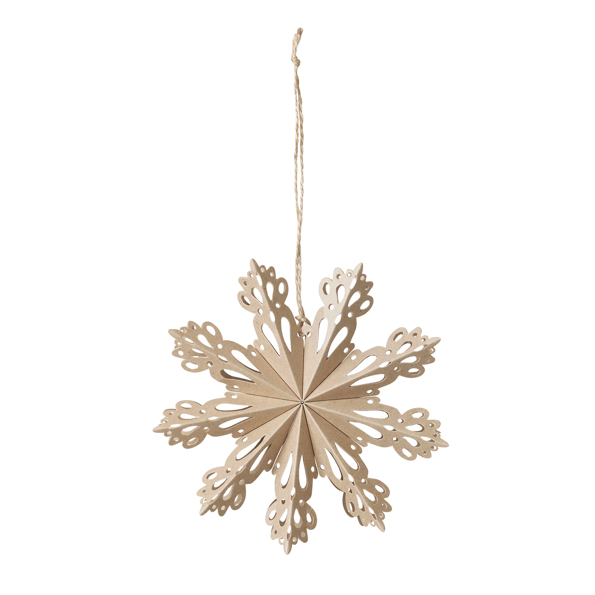 Broste Copenhagen - Christmas Snowflake Deko-Anhänger | Ø 15 cm / natural brown