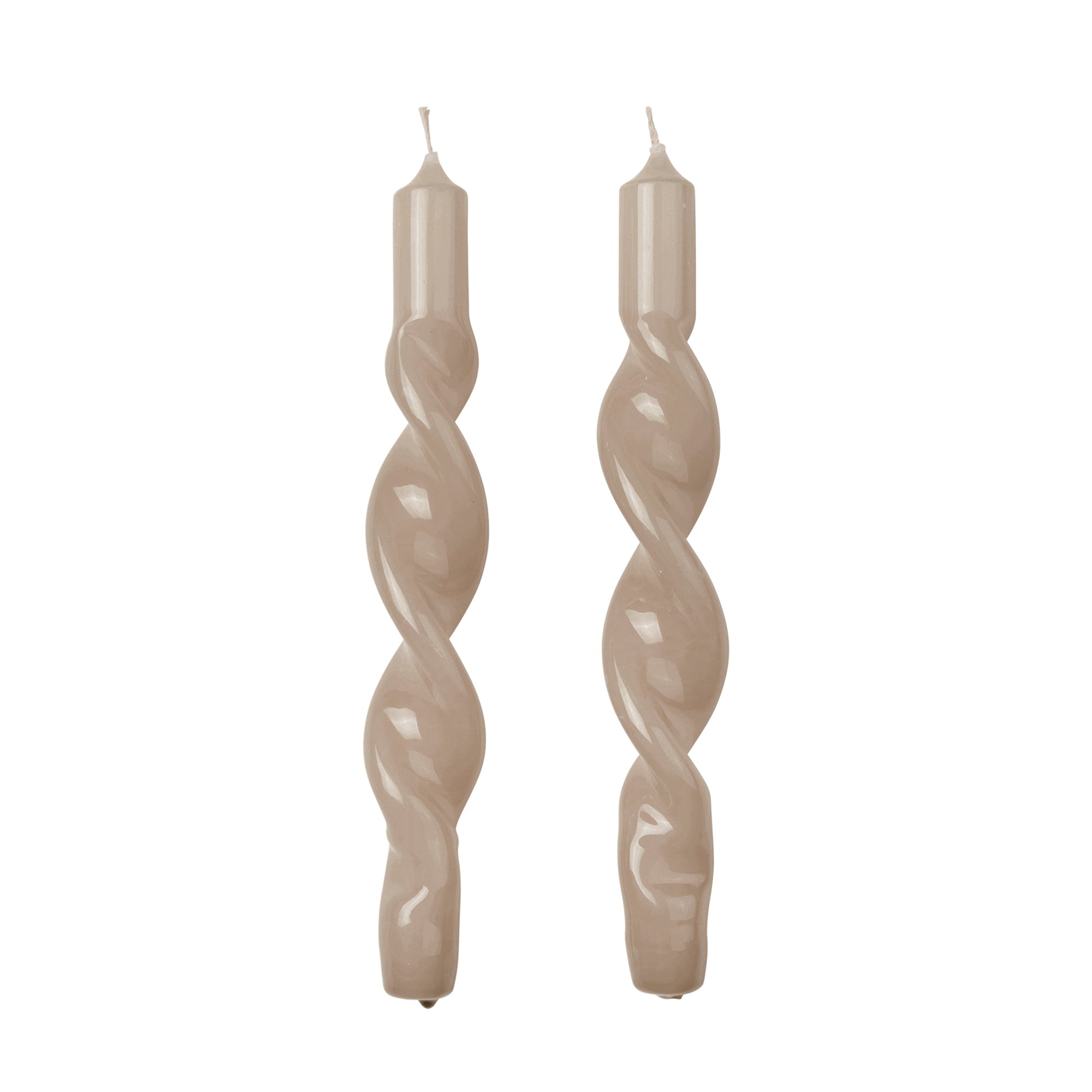 Broste Copenhagen - Twist Glossy Kerzen | linen