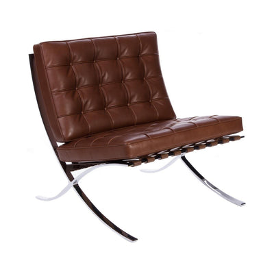 Barcelona Fauteuil, chrome / cuir noir Venezia