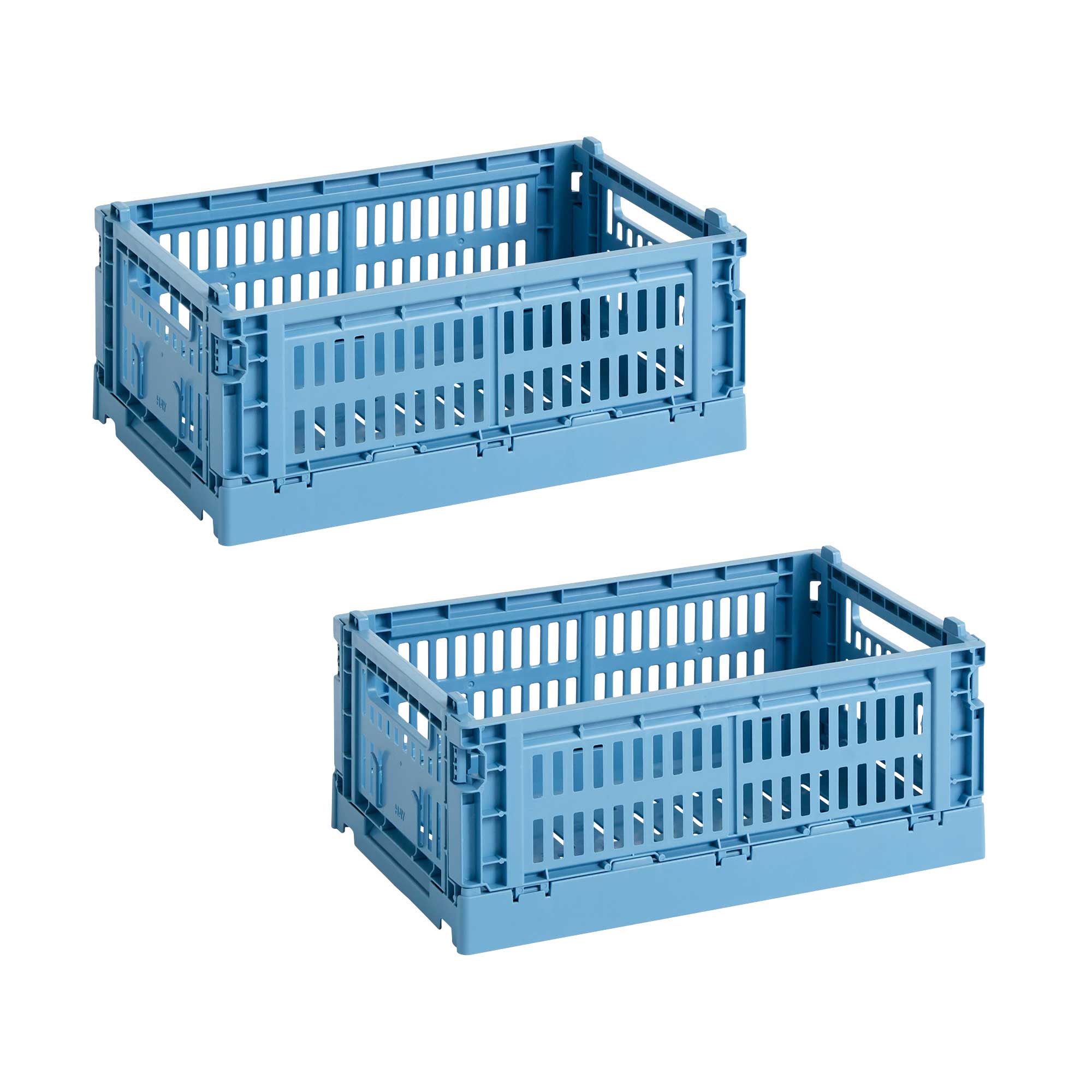 HAY - Colour Crate S Korb-Set recycled | 2er-Set / sky blue