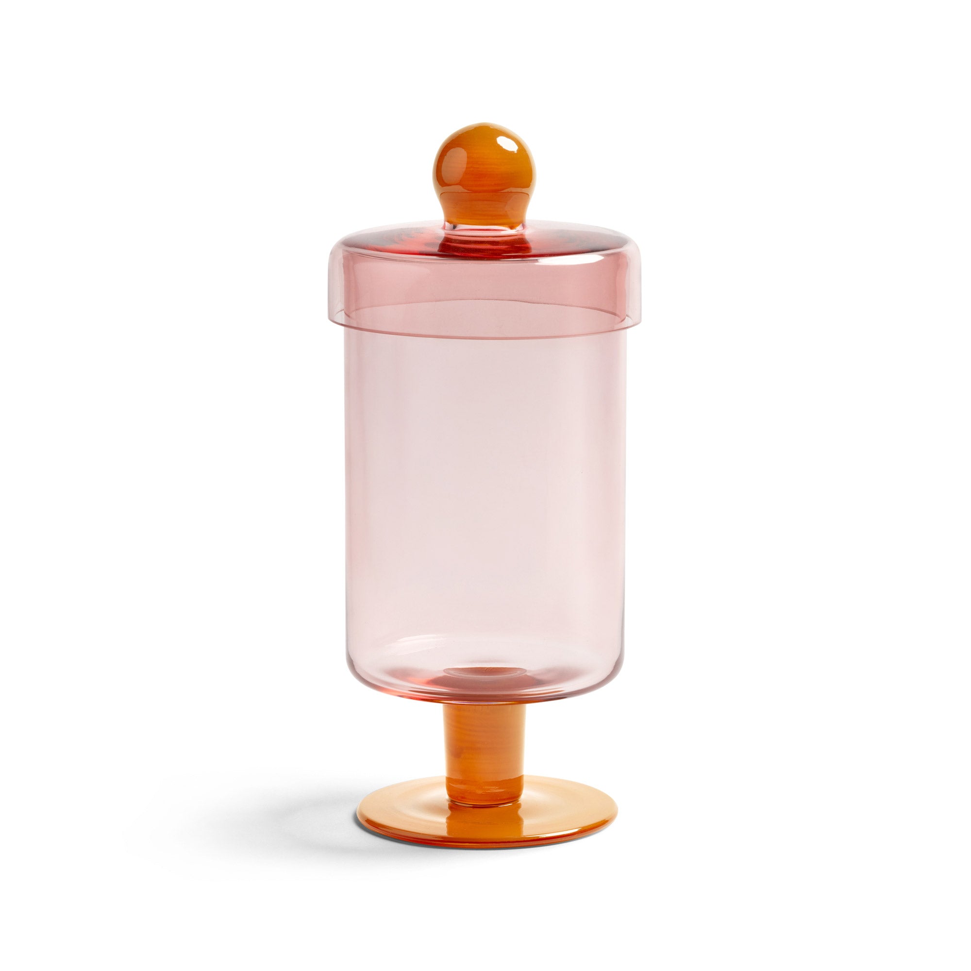 &amp;klevering - Duo Aufbewahrungsglas | Ø 11,5 x 27 cm / rose/orange