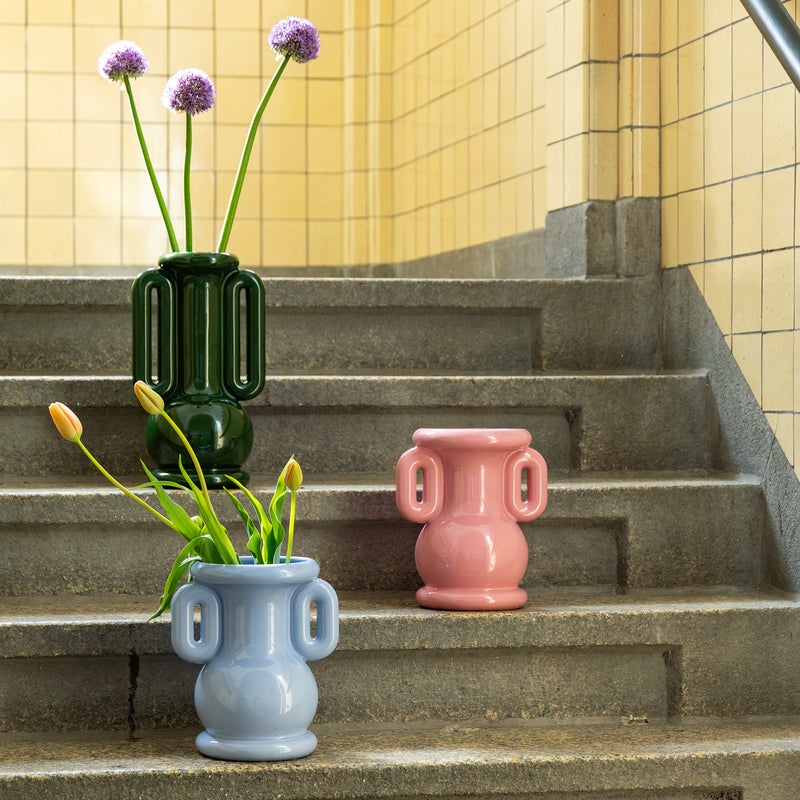&amp;klevering - Amfora Vase | hellblau