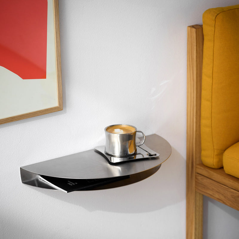 Moebe - Half Moon Wandregal | L / stainless steel