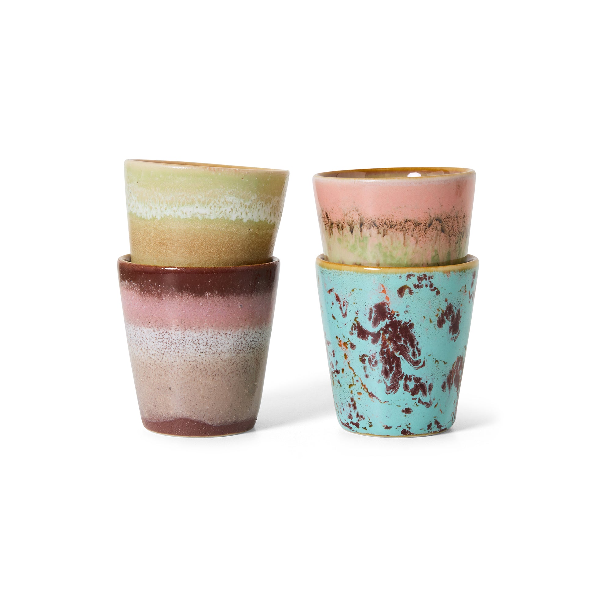 HKliving - 70's Espresso Tassen &amp; Becher | 4er-Set / Ristretto / futurism