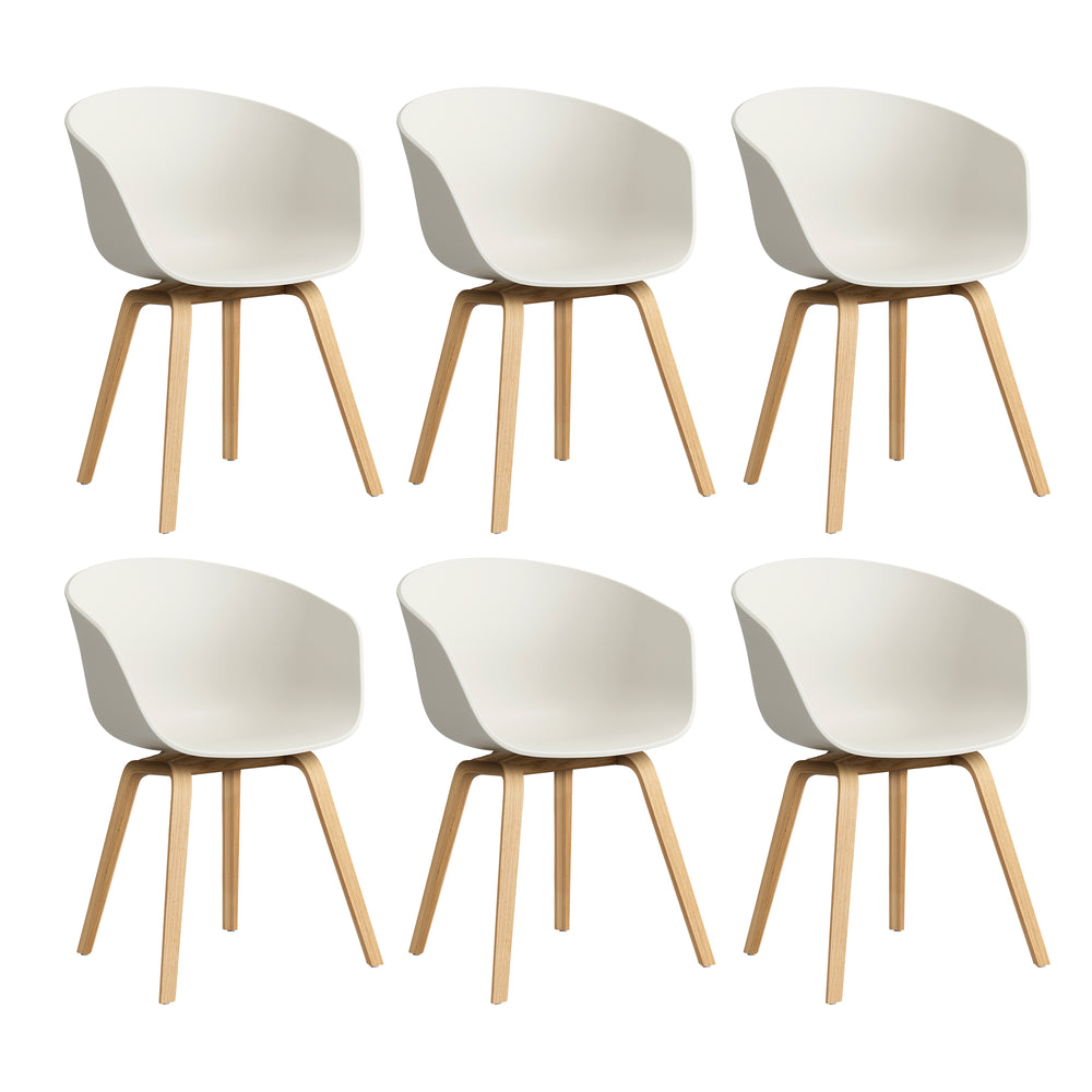 HAY - About A Chair AAC 22 Set | 6er Set / melange cream 2.0 / Eiche lackiert