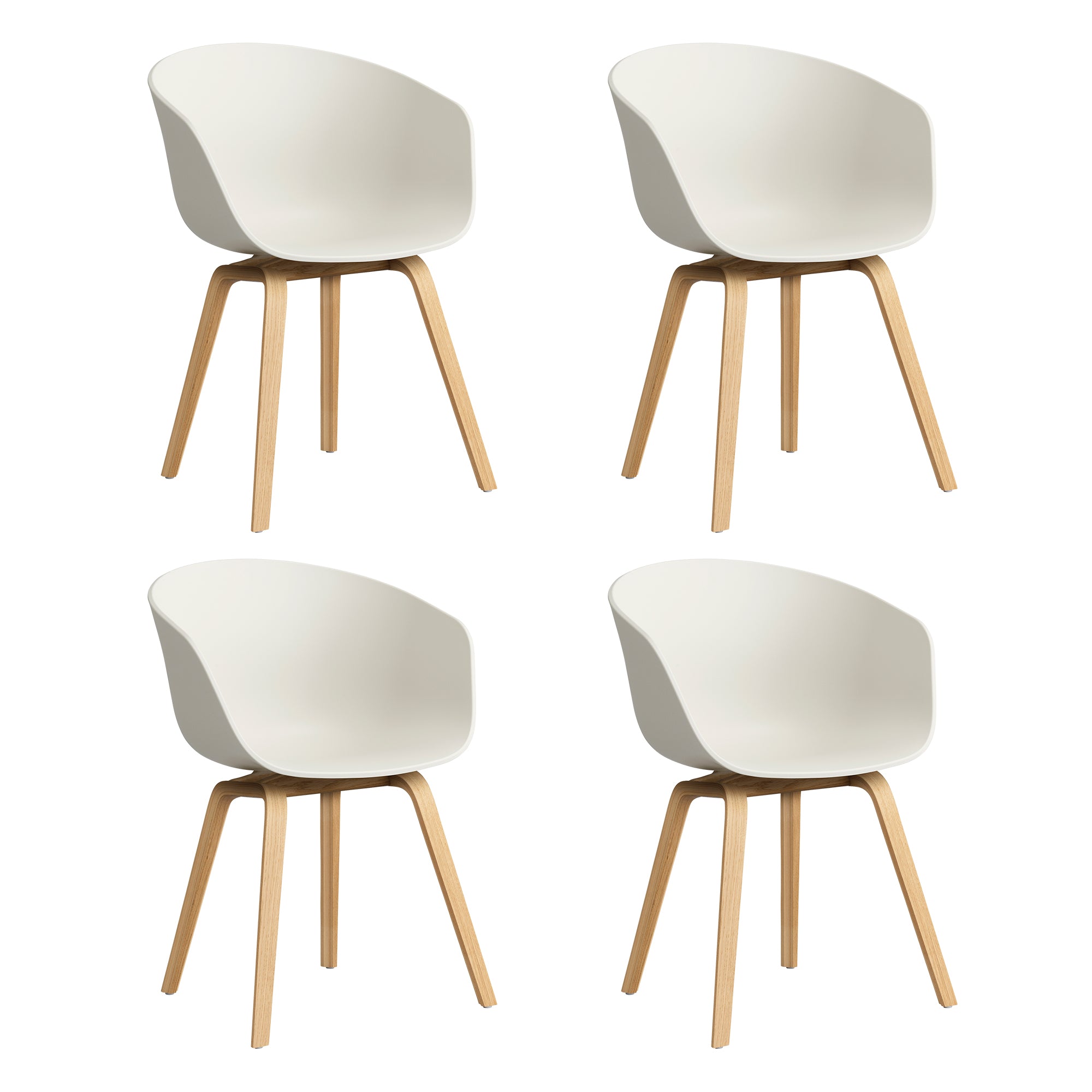 HAY - About A Chair AAC 22 Set | 4er Set / melange cream 2.0 / Eiche lackiert