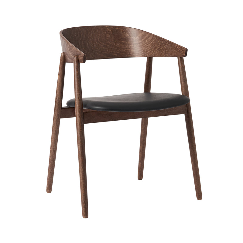 Andersen Furniture - AC2 Stuhl gepolstert | Buche geräuchert  / PU-Leder schwarz