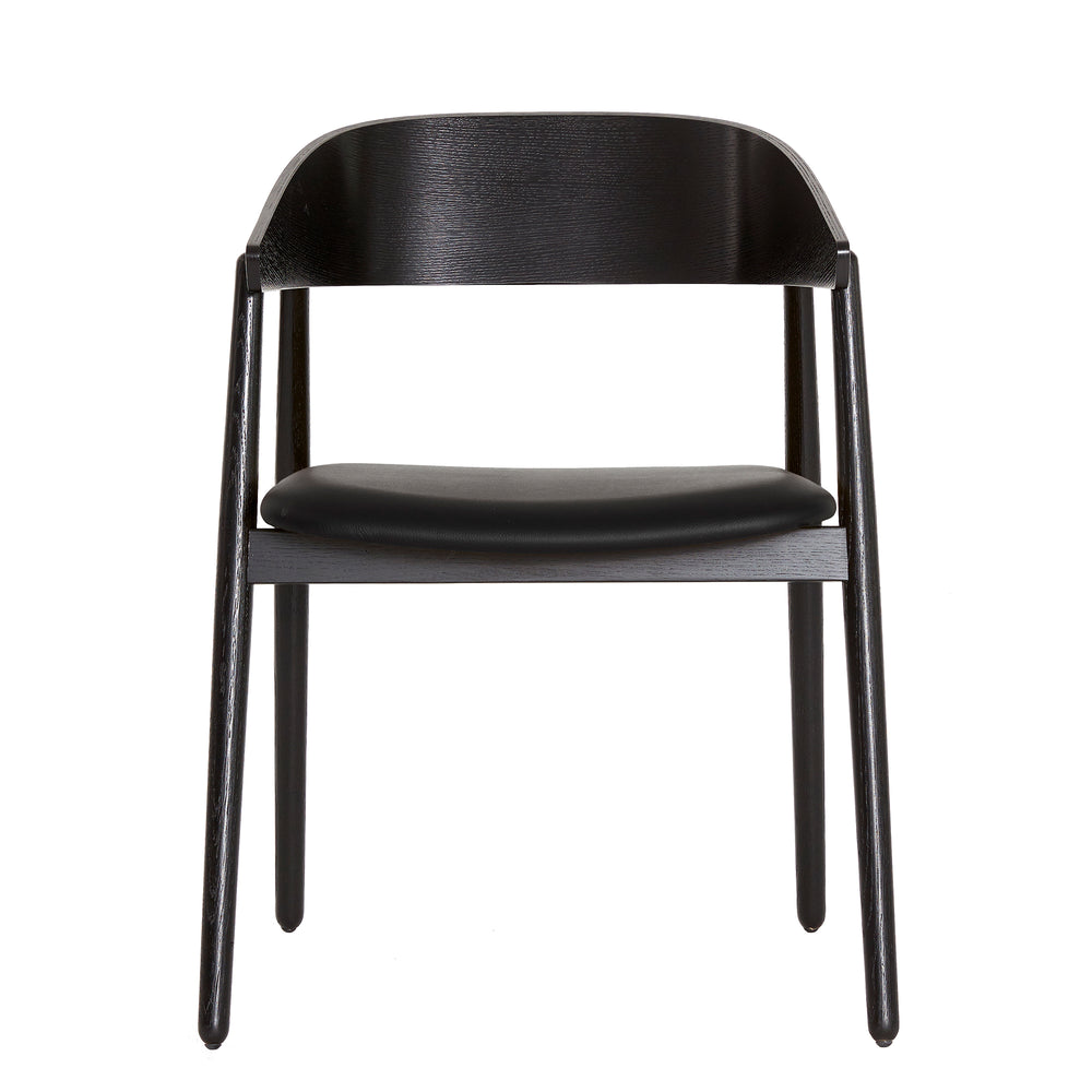 Andersen Furniture - AC2 Stuhl gepolstert | Eiche schwarz lackiert / Leder schwarz
