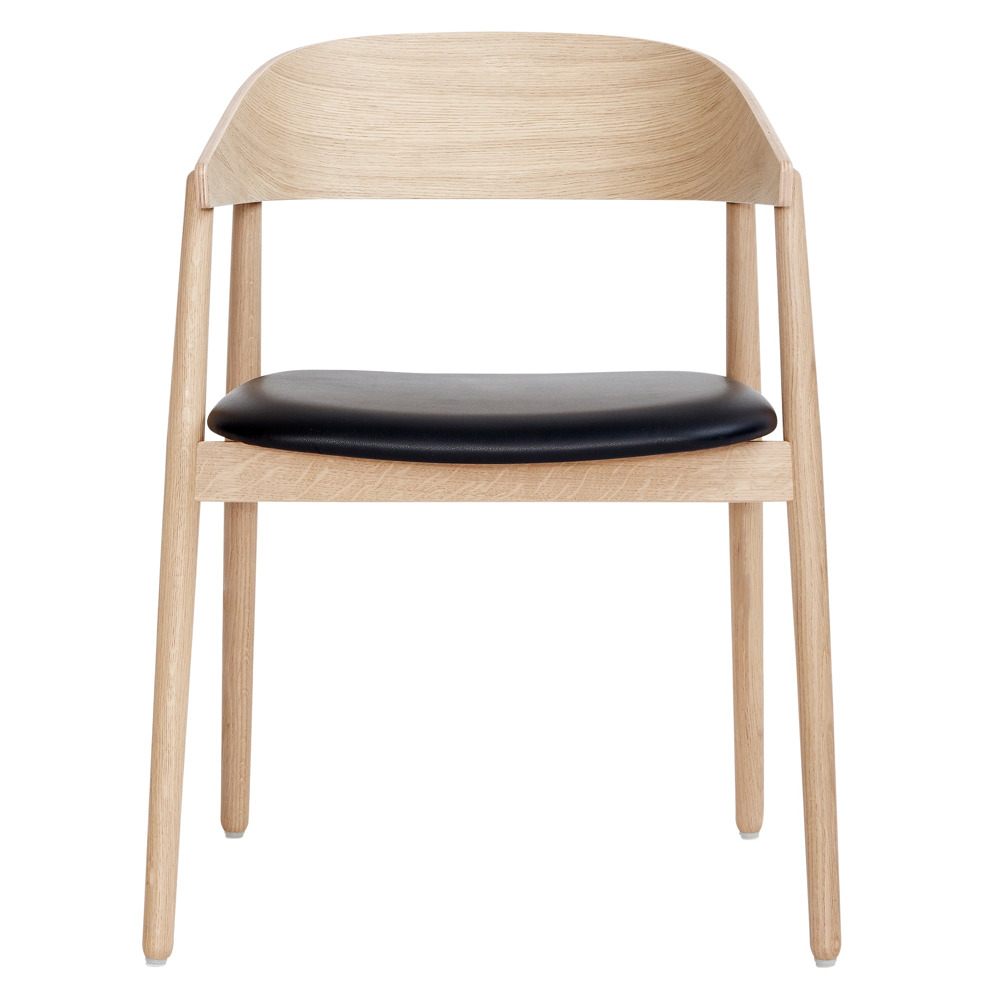 Andersen Furniture - AC2 Stuhl gepolstert | Eiche weiß pigmentiert / Leder schwarz