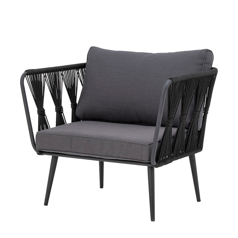 Bloomingville - Pavone Outdoor Lounge Sessel | schwarz