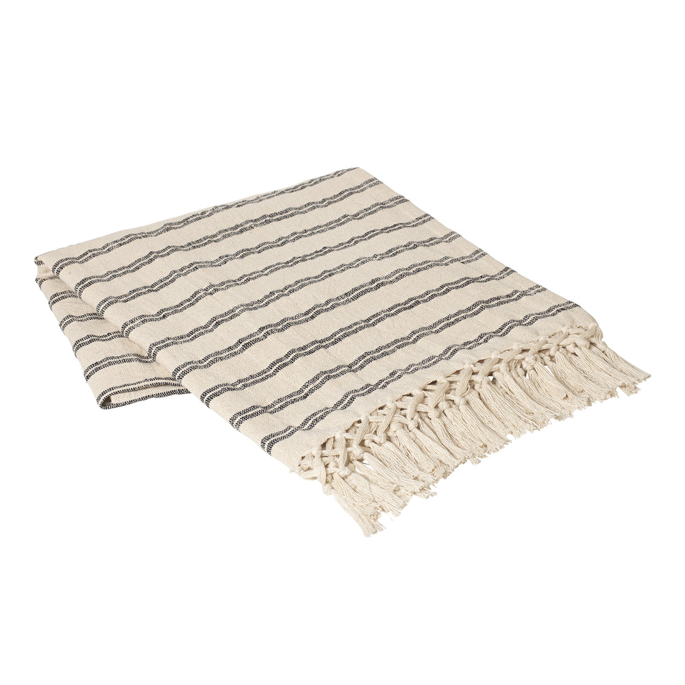 Broste Copenhagen - Elly Decke | schwarz/natur