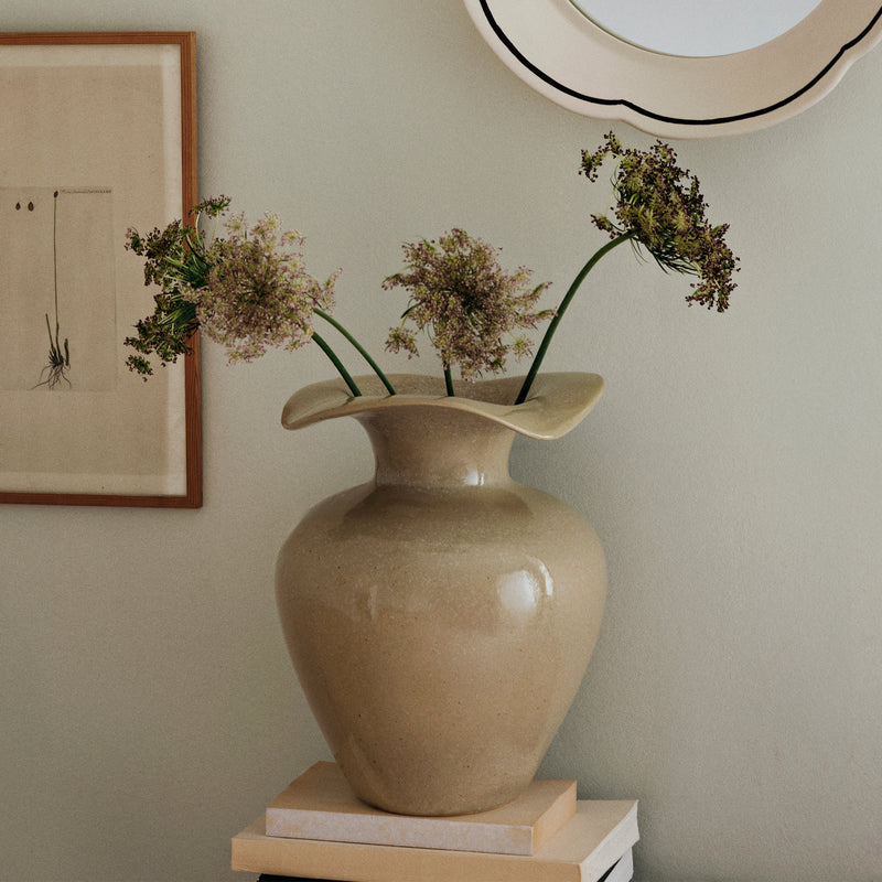 Broste Copenhagen - Florentina Vase | Ø 24 cm x H 32 cm / beige