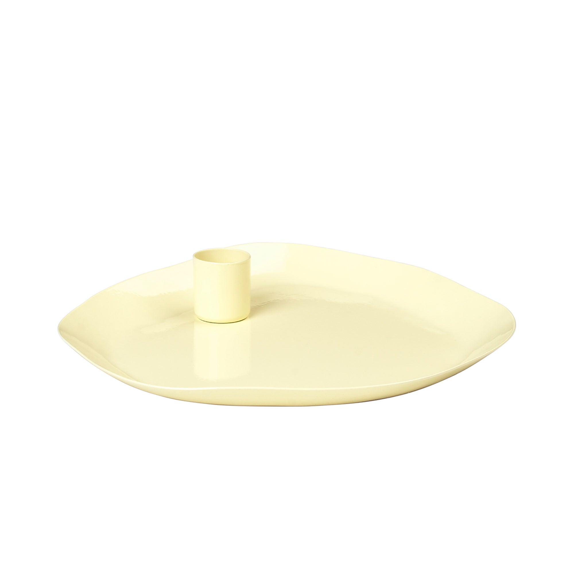 Broste Copenhagen - Mie Kerzentablett | 18 x 16 x 3 cm / light yellow