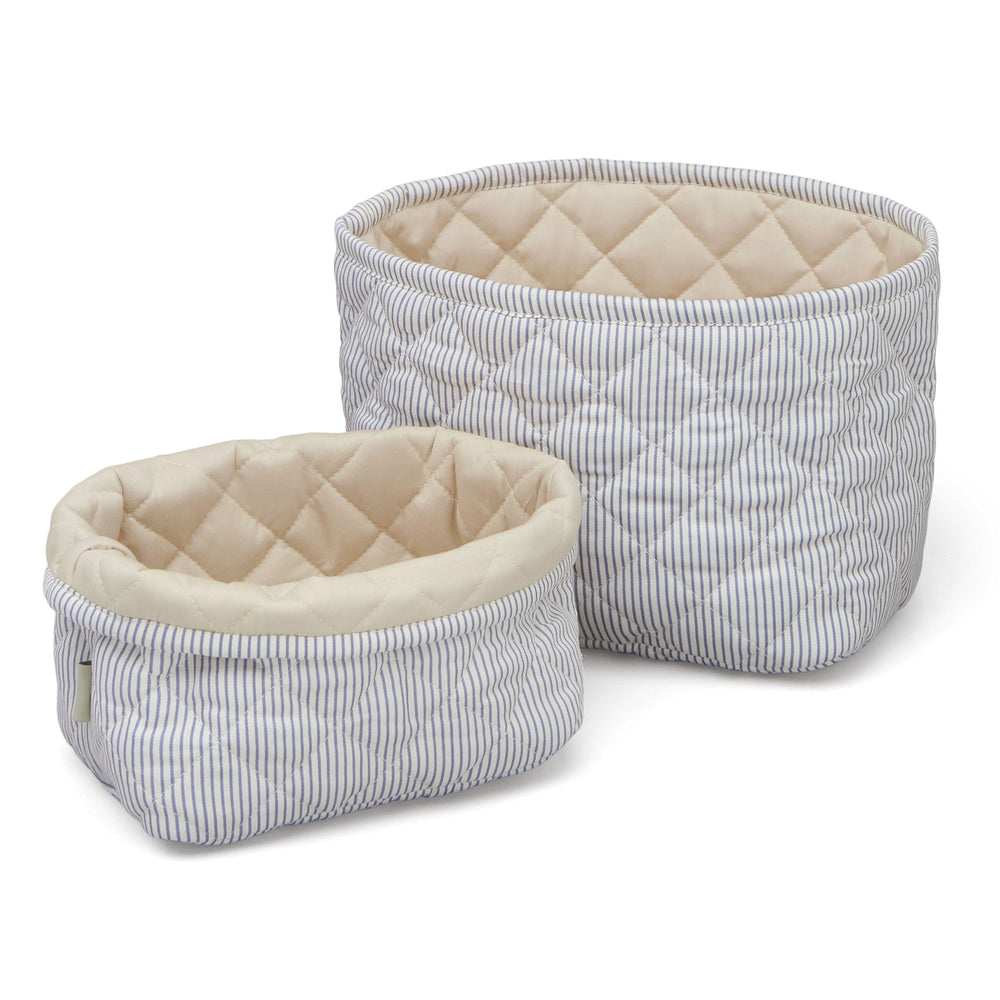 Cam Cam Copenhagen - Gesteppte Aufbewahrungskörbe | classic stripes blue/praline