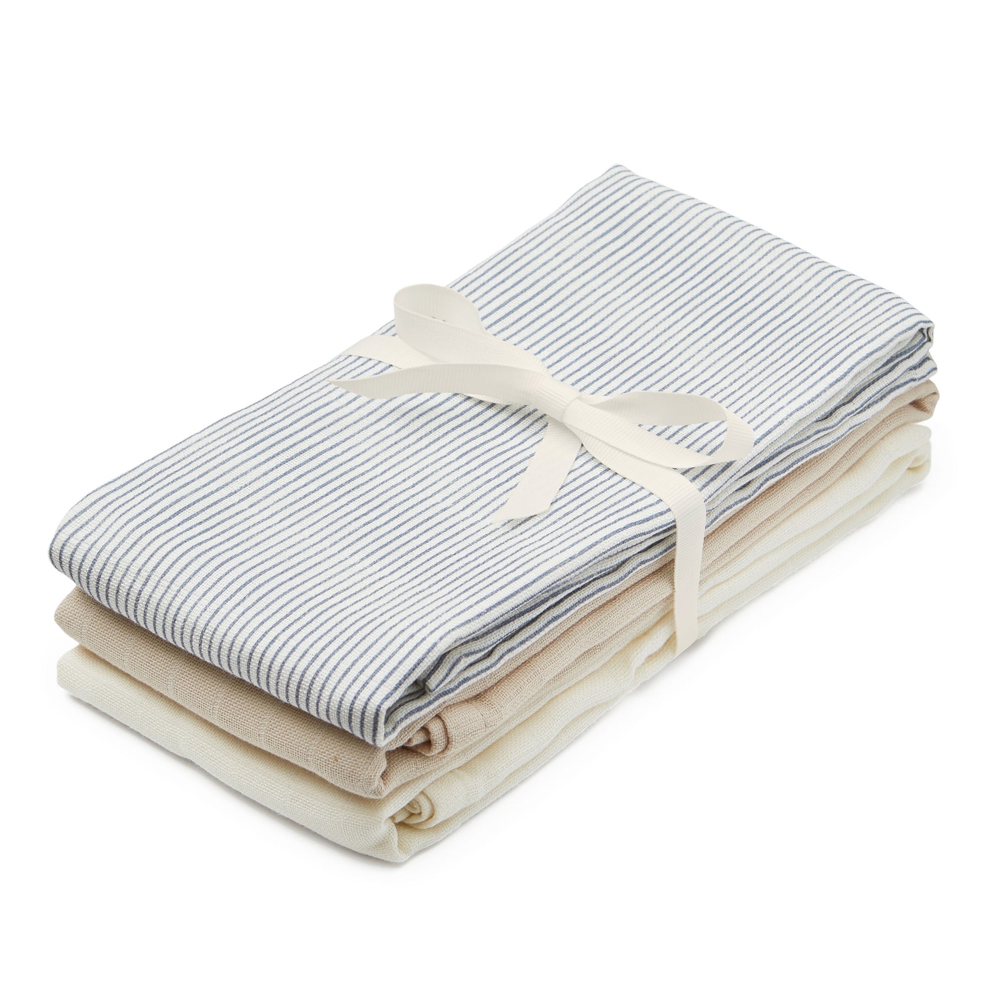 Cam Cam Copenhagen - Mulltücher-Set | 3er-Set / stripes blue/praline/creme white