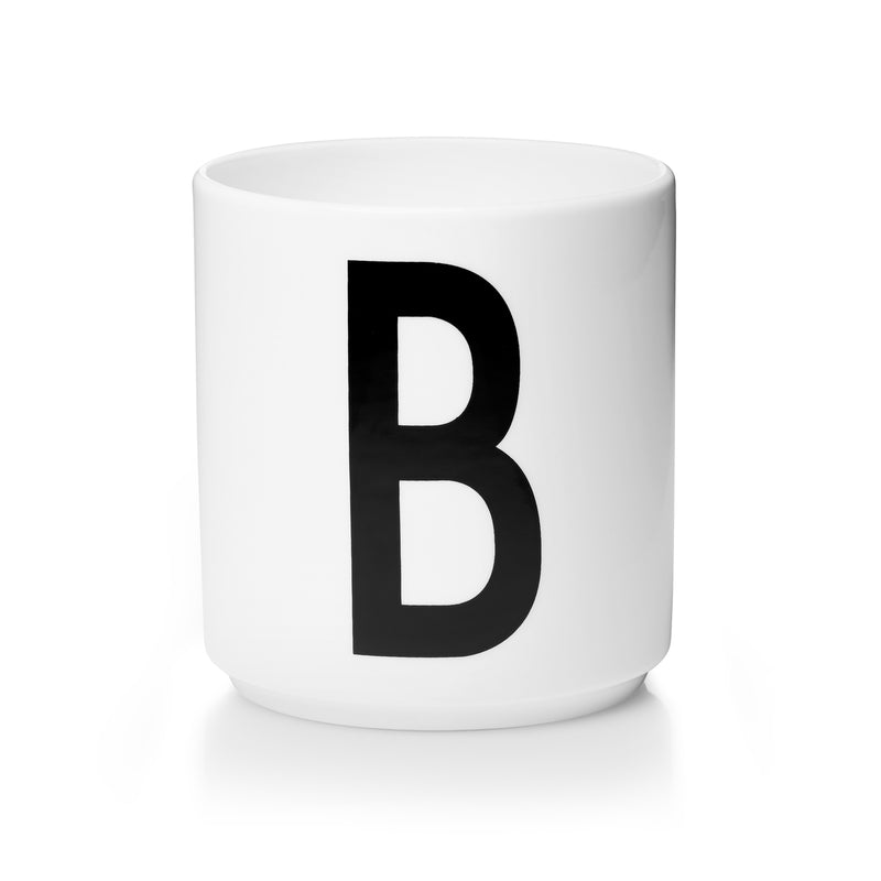 Design Letters - AJ Porzellan Becher A-Z | B / weiß