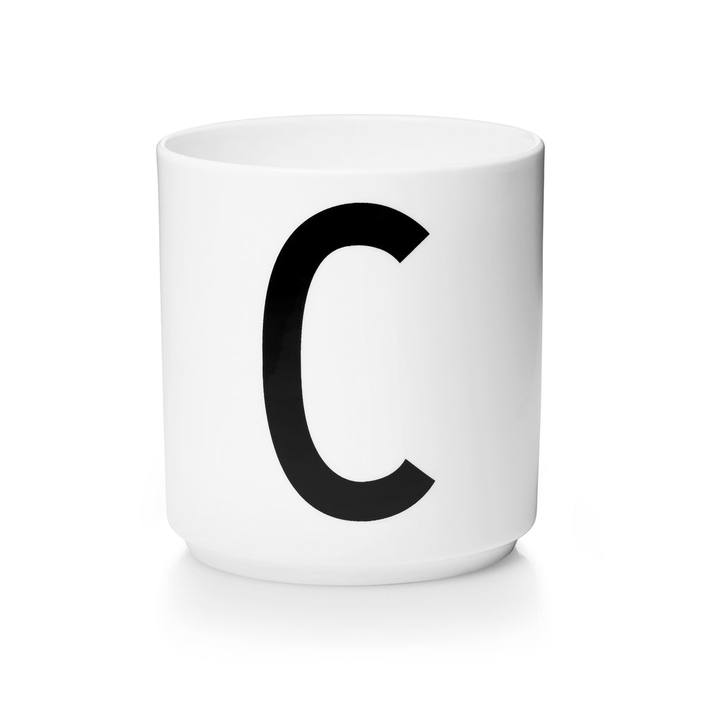 Design Letters - AJ Porzellan Becher A-Z | C / weiß