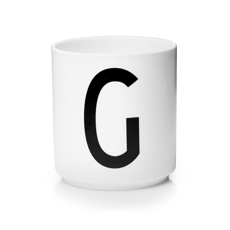 Design Letters - AJ Porzellan Becher | G / weiß