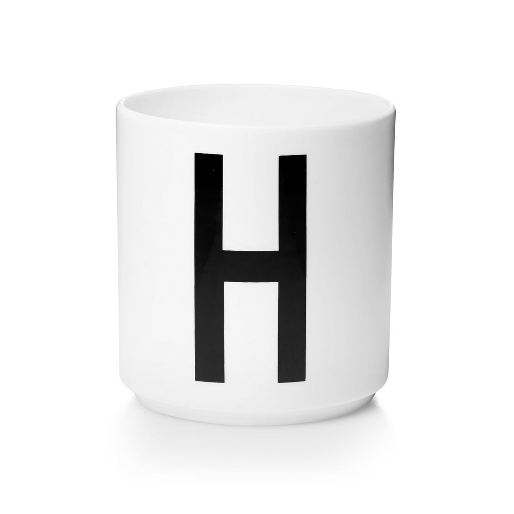 Design Letters - AJ Porzellan Becher A-Z | H / weiß