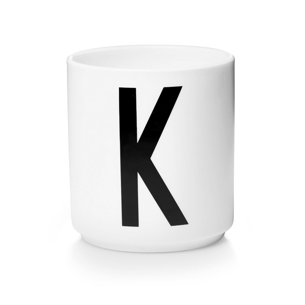 Design Letters - AJ Porzellan Becher A-Z | K / weiß