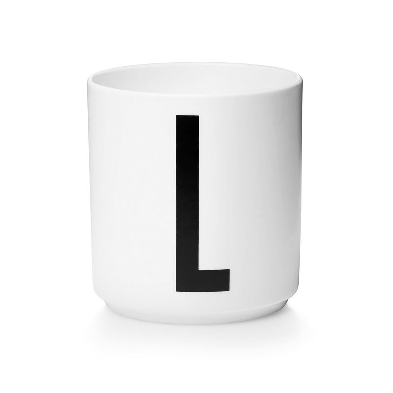 Design Letters - AJ Porzellan Becher A-Z | L / weiß