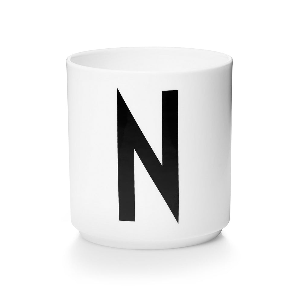 Design Letters - AJ Porzellan Becher A-Z | N / weiß