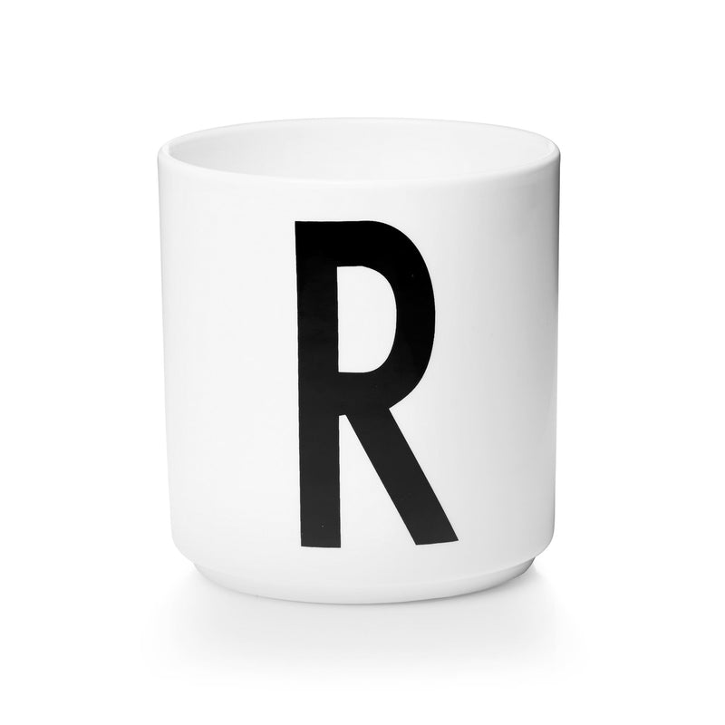 Design Letters - AJ Porzellan Becher A-Z | R / weiß