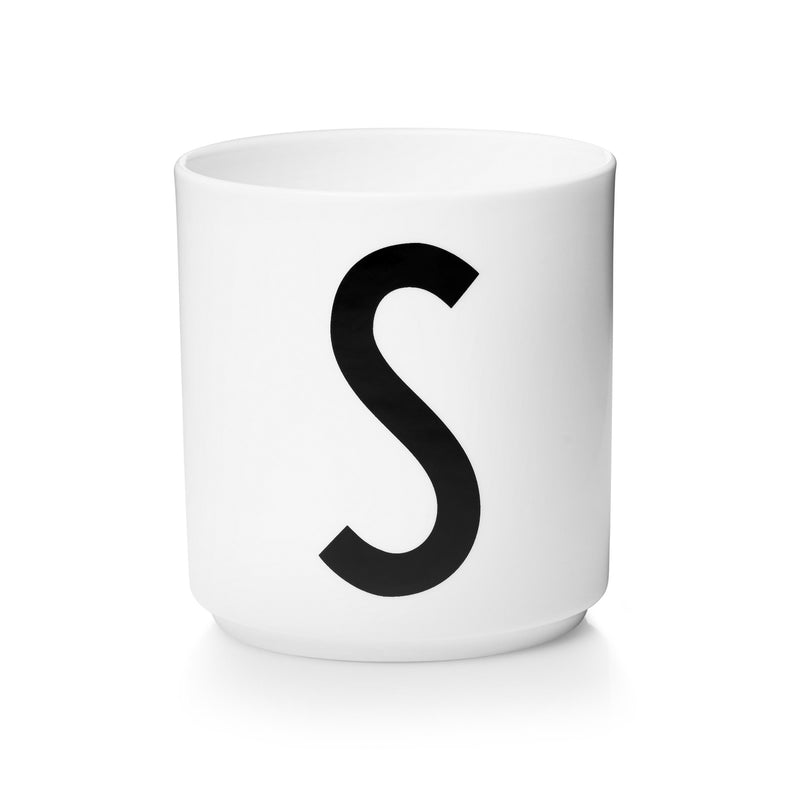 Design Letters - AJ Porzellan Becher A-Z | S / weiß