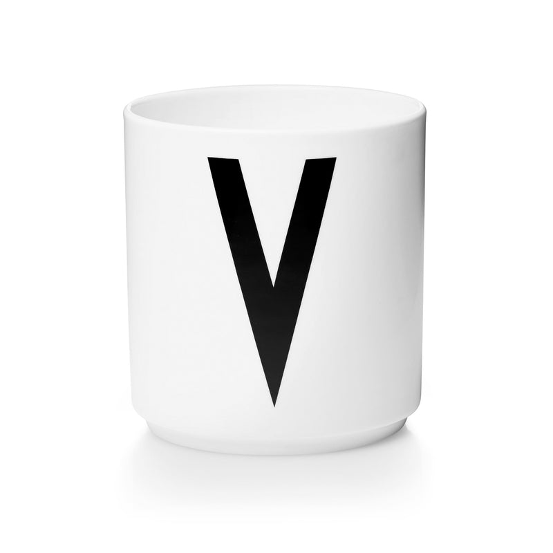Design Letters - AJ Porzellan Becher A-Z | V / weiß