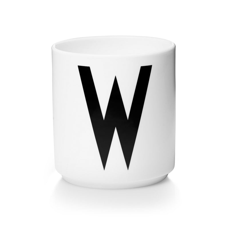 Design Letters - AJ Porzellan Becher A-Z | W / weiß