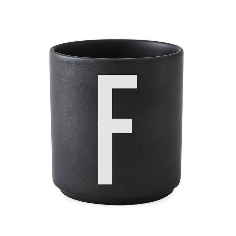 Design Letters - AJ Porzellan Becher A-Z | F / schwarz