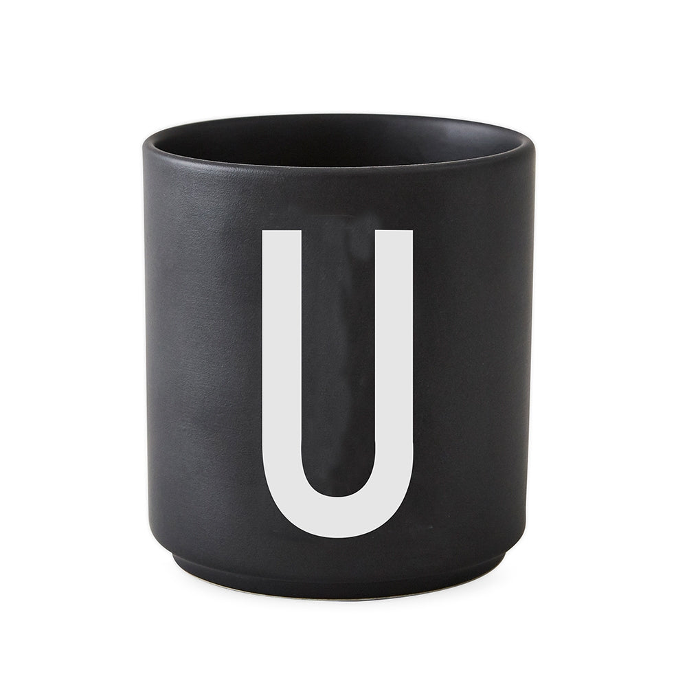 Design Letters - AJ Porzellan Becher | U / schwarz