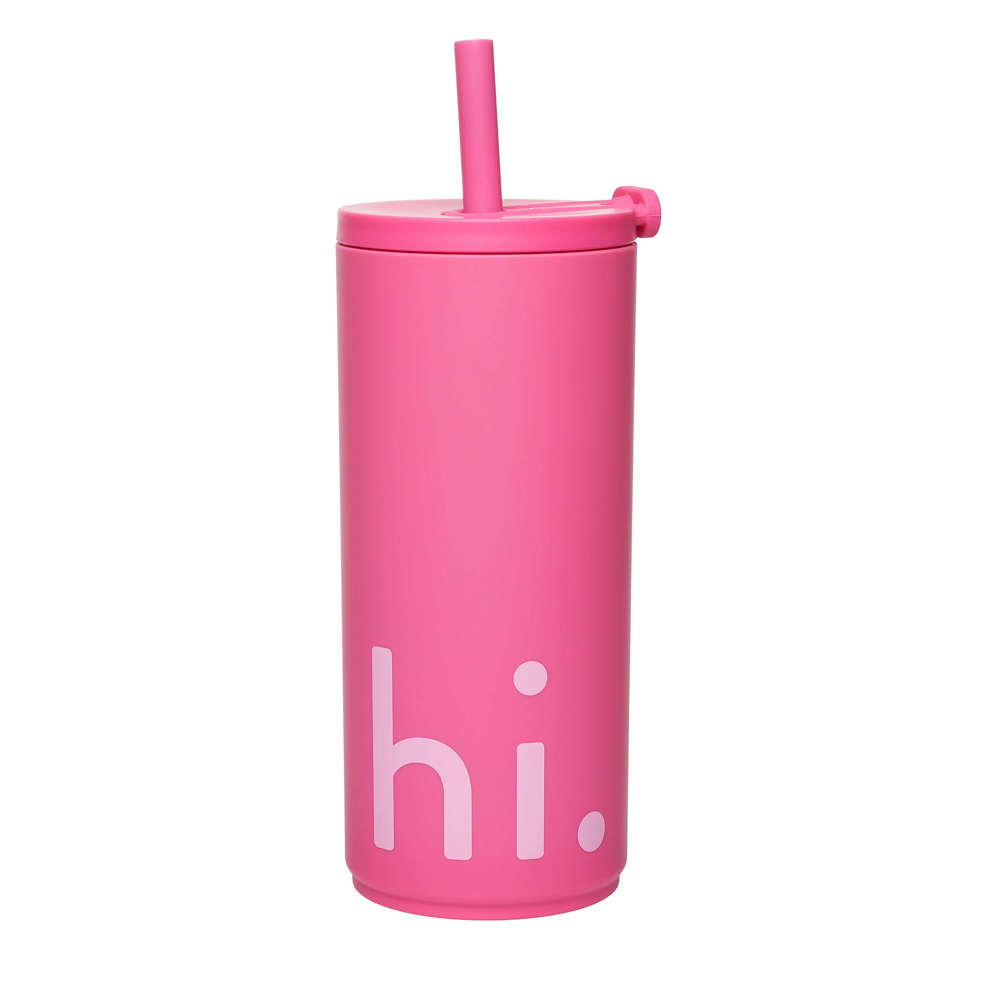 Design Letters - Hi Travel Trinkhalm-Becher | cherry pink