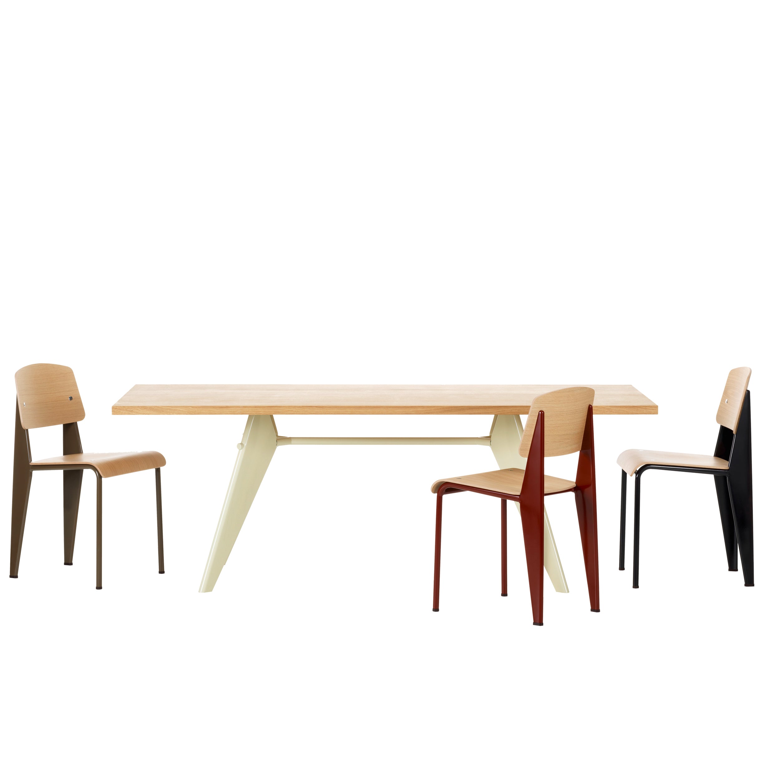 Vitra - Prouvé Standard Stuhl | tiefschwarz / Eiche hell