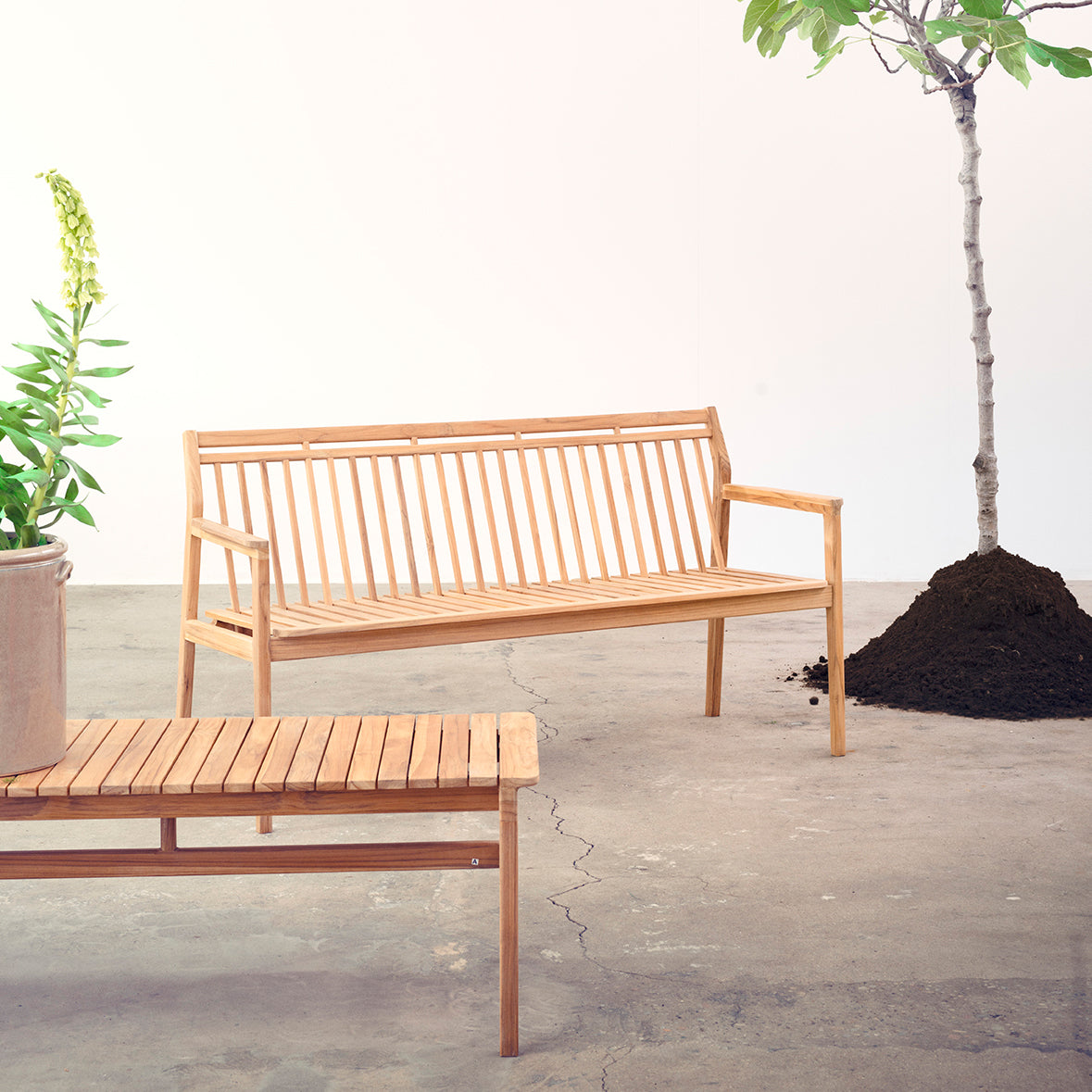 FDB Møbler - Gartenbank mit Rückenlehne | 63,5 x 162 cm