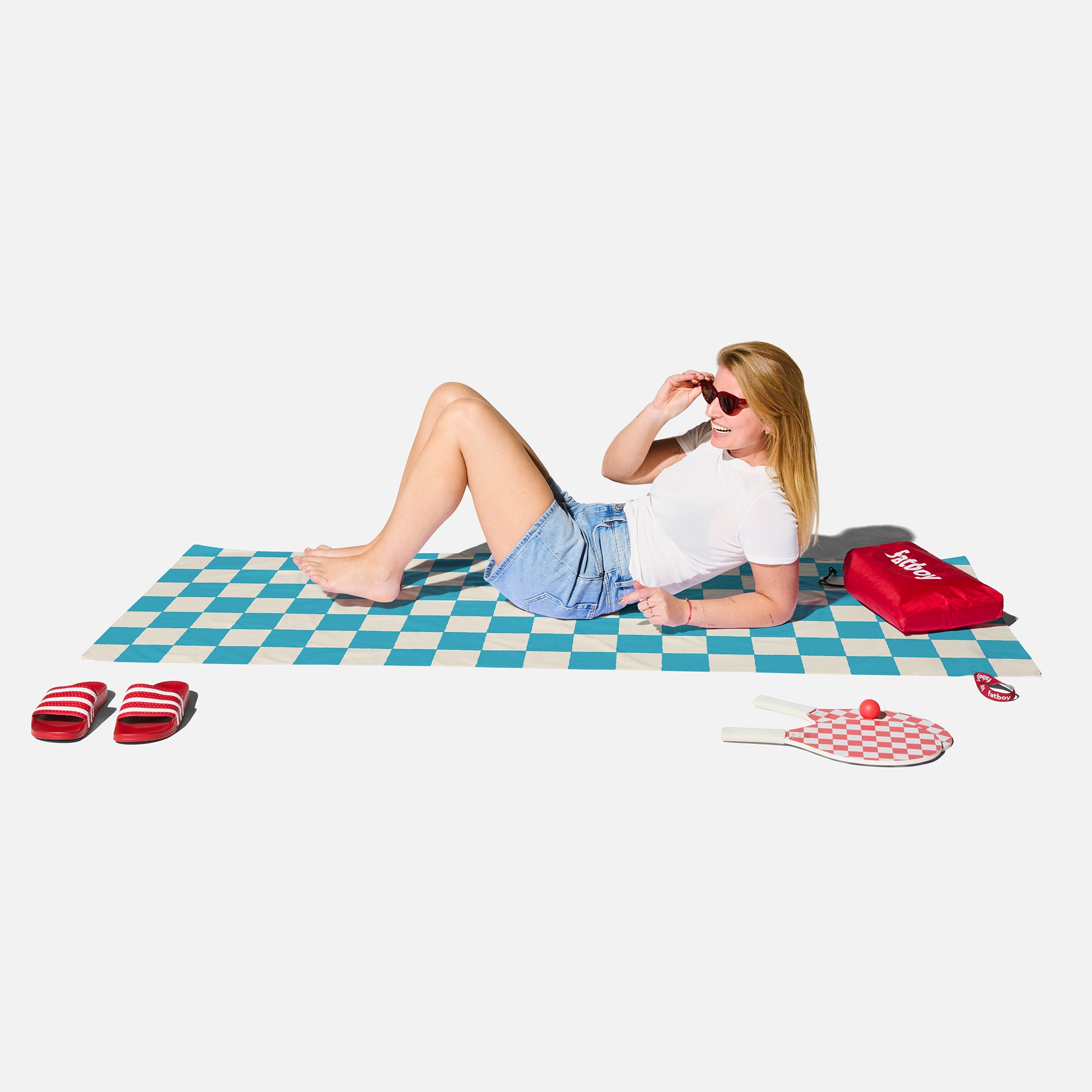 Fatboy - Beach Baggy Strandtuch XL | chess azur